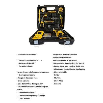 TALADRO INALÁMBRICO DEWALT CON 34 ACCESORIOS DE REGALO ⚡